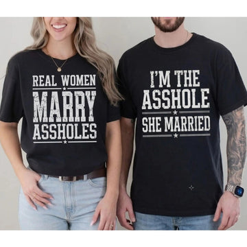 Custom Quote Couple Shirts, Personalized Husband Wife T-Shirts, Matching Married Couple Tees, Sarcastic His and Hers Shirt Set