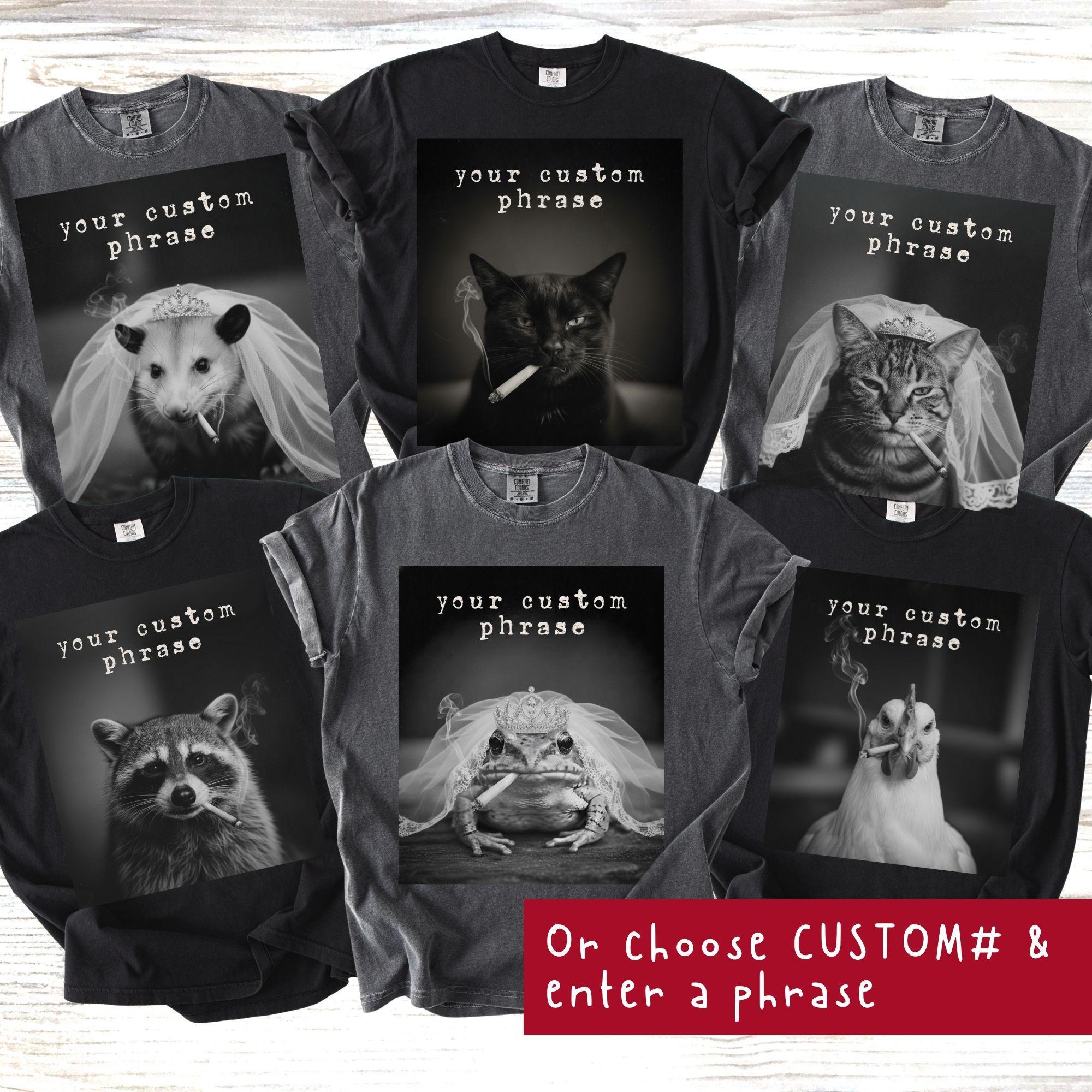 Custom Funny Sarcastic Bachelorette Party Comfort Colors Shirts, Matching Group Smoking Cat Animal Meme Girls Trip, Game Night Tee