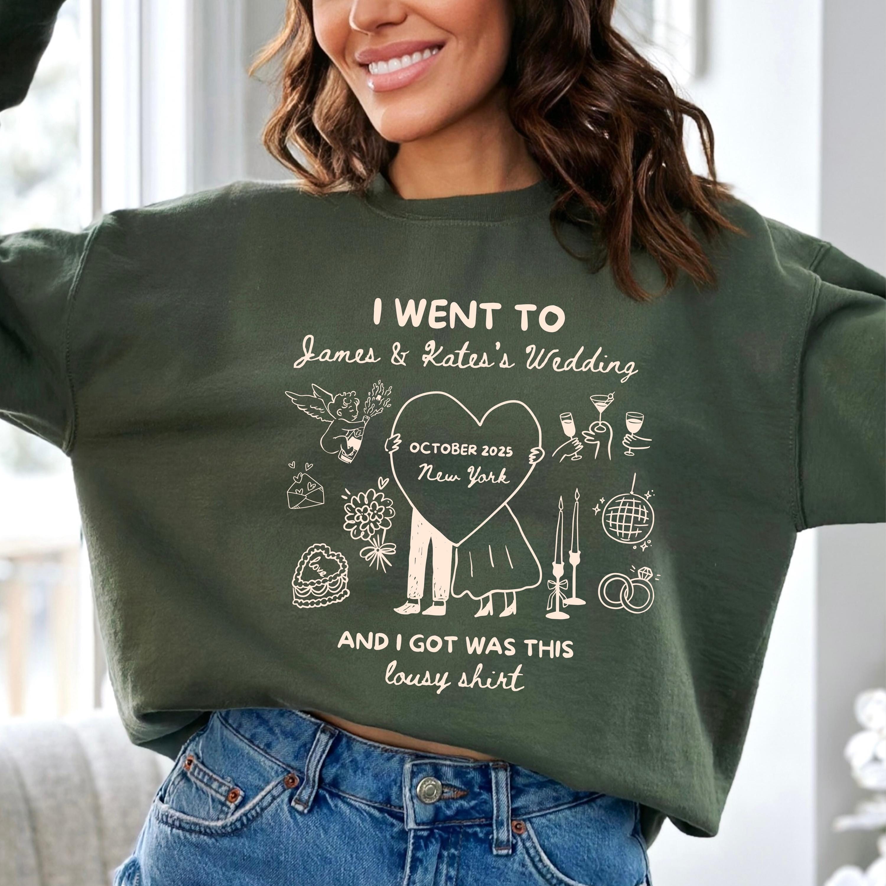 Personalized wedding guest shirt mockup 10