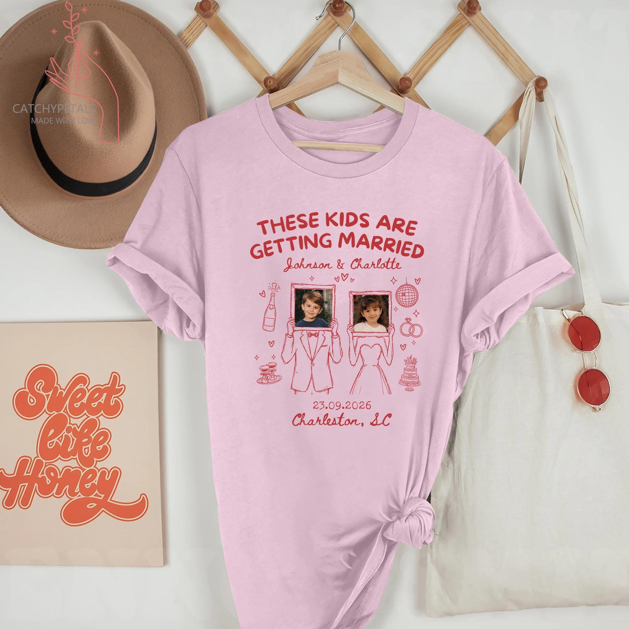 Custom “These Kids Are Getting Married” Photo Shirt, Personalized Wedding Tee image 10