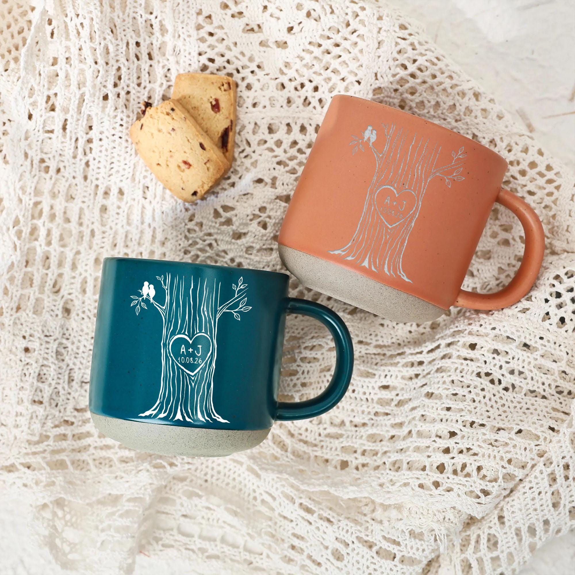 Personalized Couple Tree Mug, Custom Initials and Date Ceramic Coffee Cup image 11