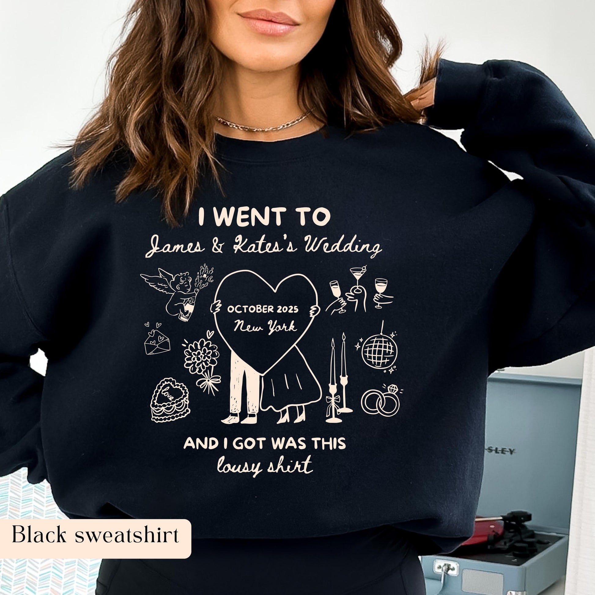 Personalized wedding guest shirt mockup 13