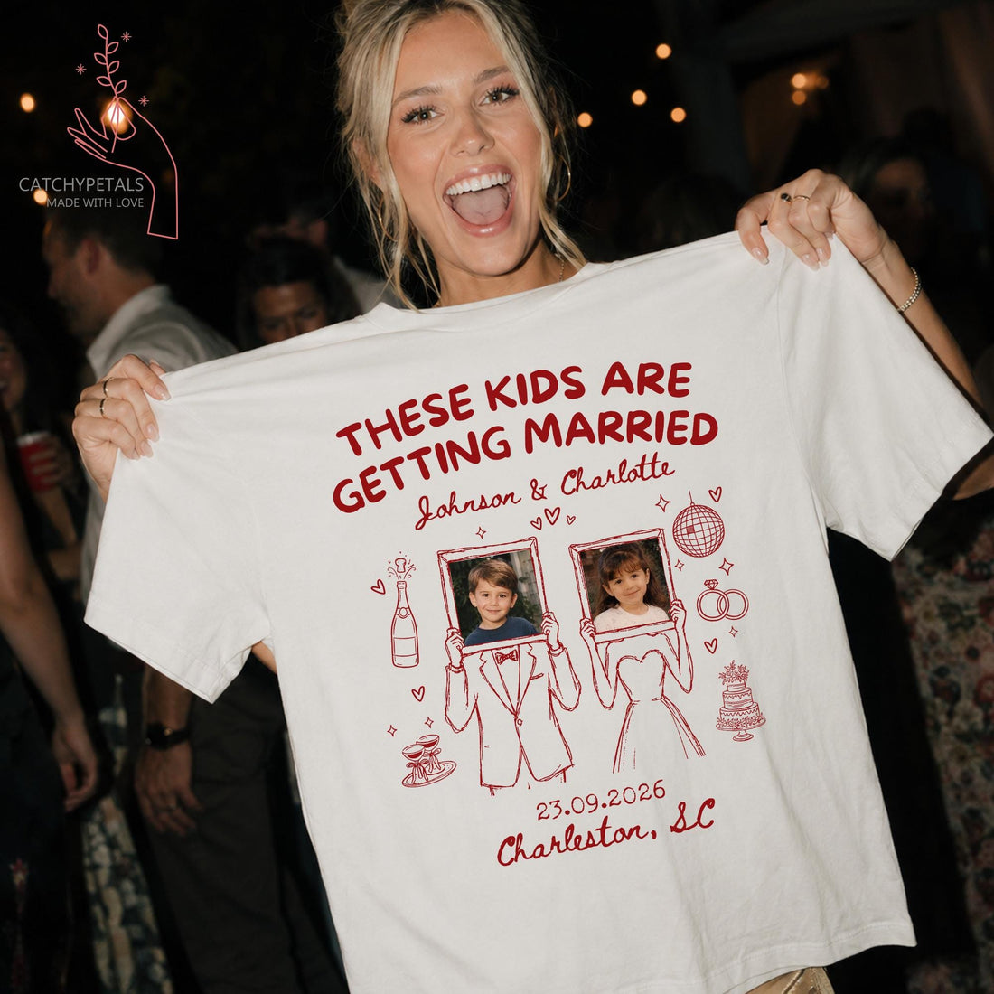Custom “These Kids Are Getting Married” Photo Shirt, Personalized Wedding Tee image 1
