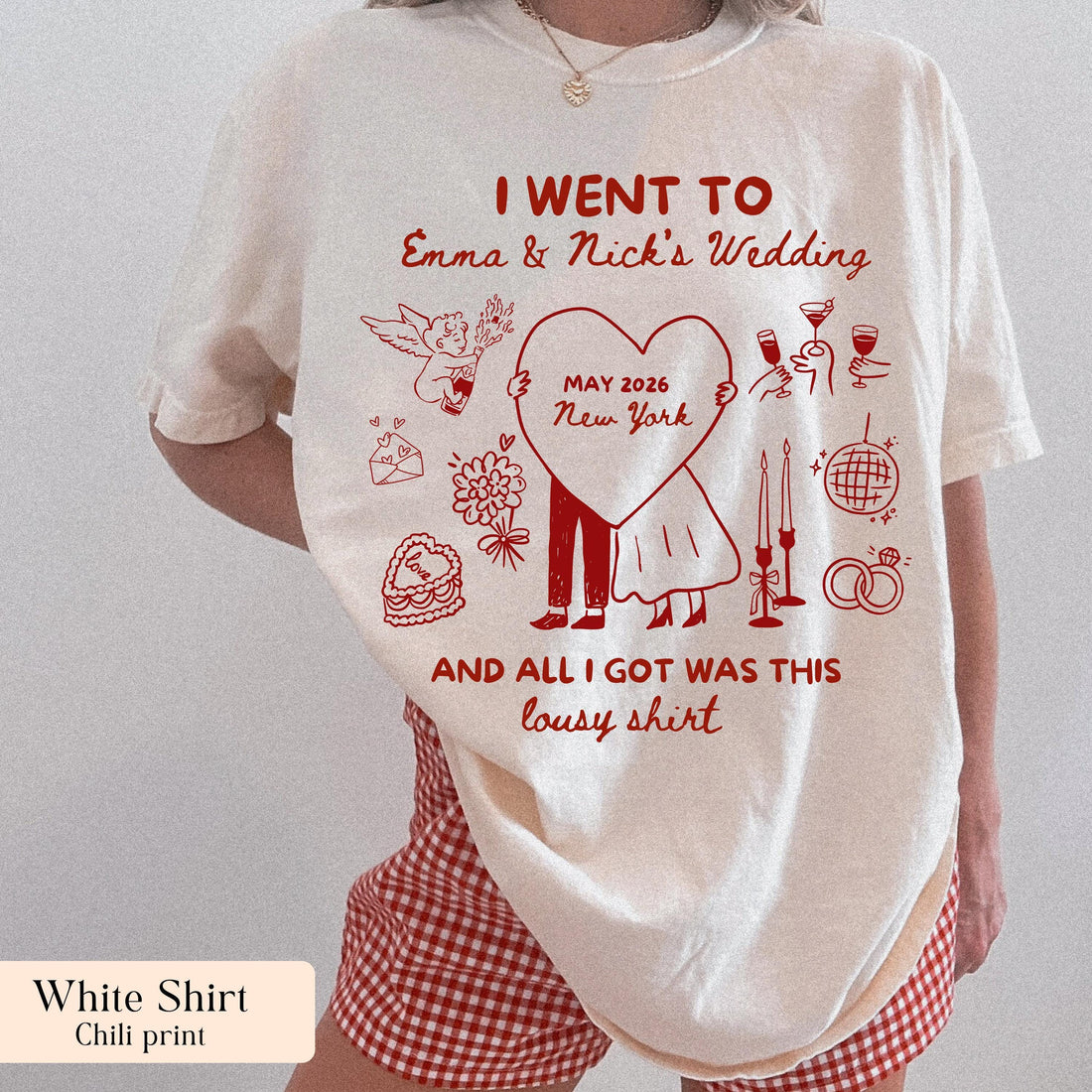 Personalized wedding guest shirt mockup 1