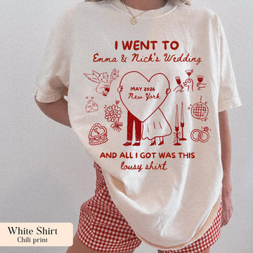 Personalized wedding guest shirt mockup 1
