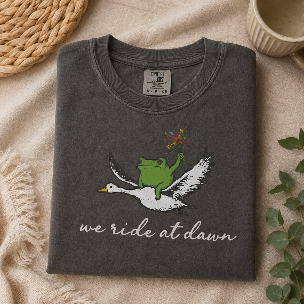 Funny Bridal Party T-Shirts, We Ride at Dawn Frog Shirt, Bride and Groom Couple Top, Bridesmaid Matching Tees, Wedding Party Outfit