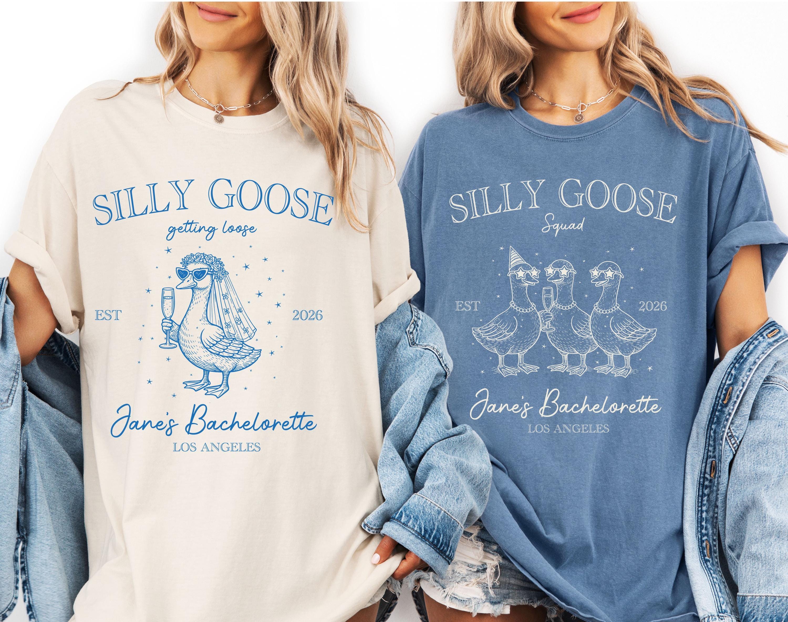 Custom Silly Goose Bachelorette Party Comfort Colors Shirt, Funny Bach Weekend Tee, Bride Squad Goose Theme Trip