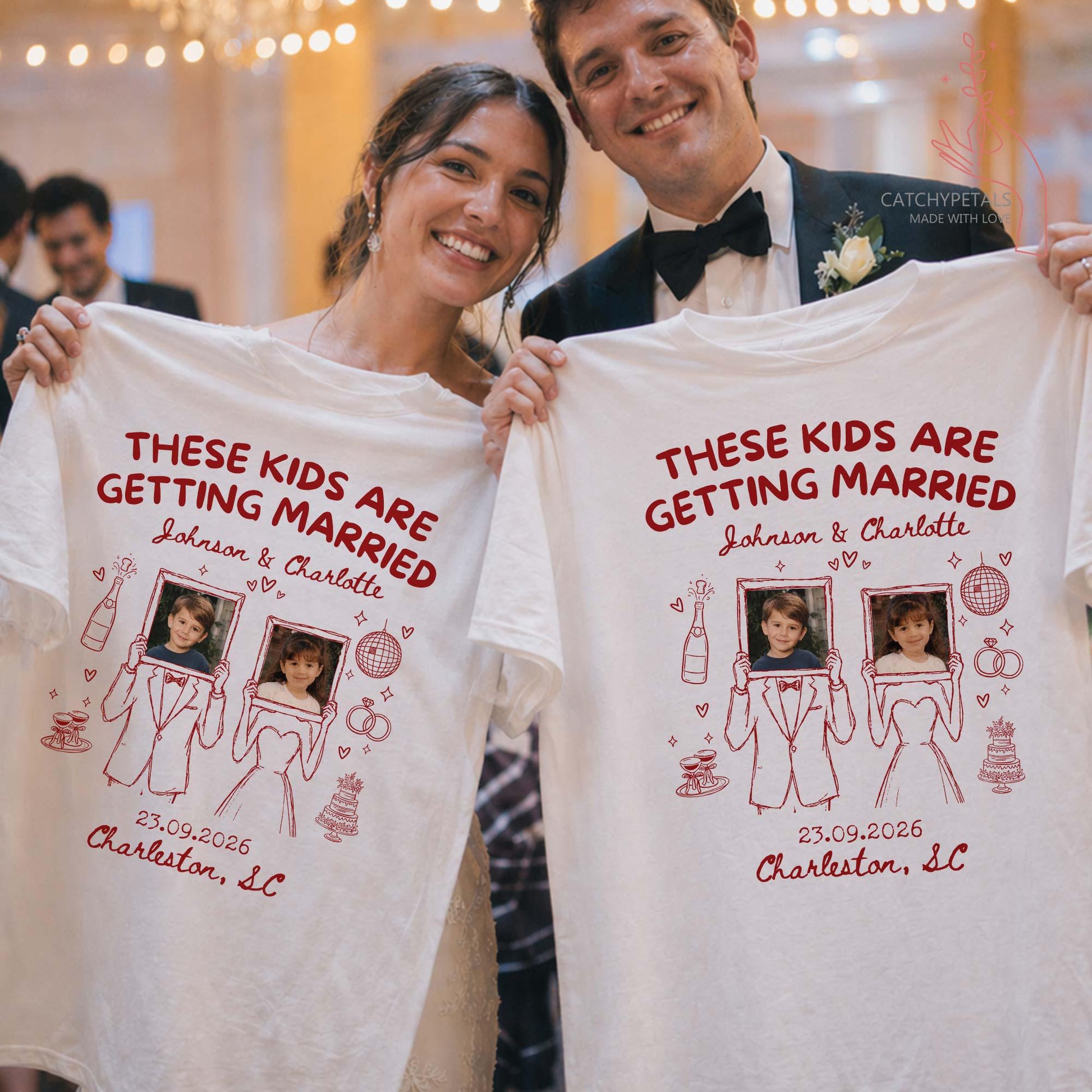 Custom “These Kids Are Getting Married” Photo Shirt, Personalized Wedding Tee image 2