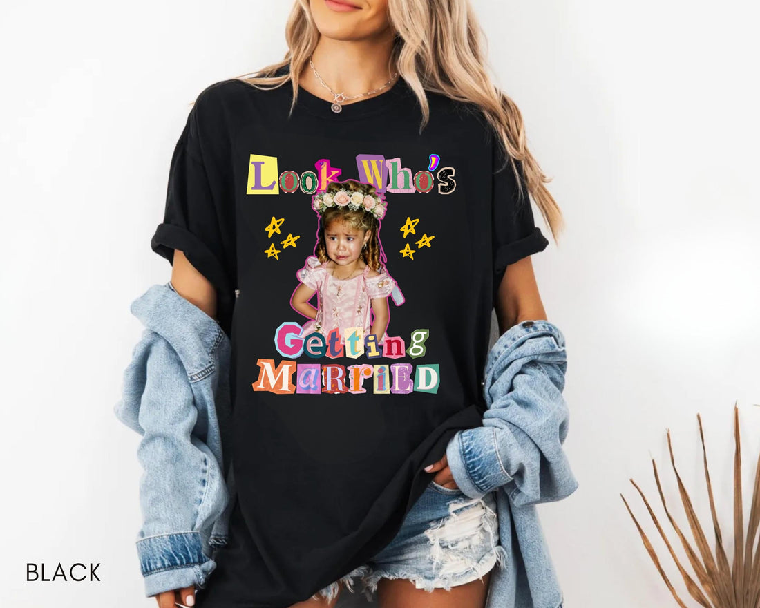 Custom Look Who’s Getting Married Photo Shirt, Personalized Bridal Party Tee image 1