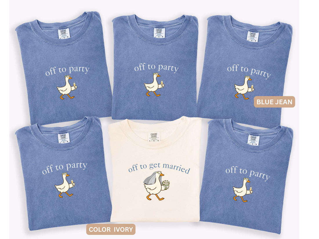 Off To Party Goose Shirt, Funny Bachelorette Comfort Colors Tee image 1