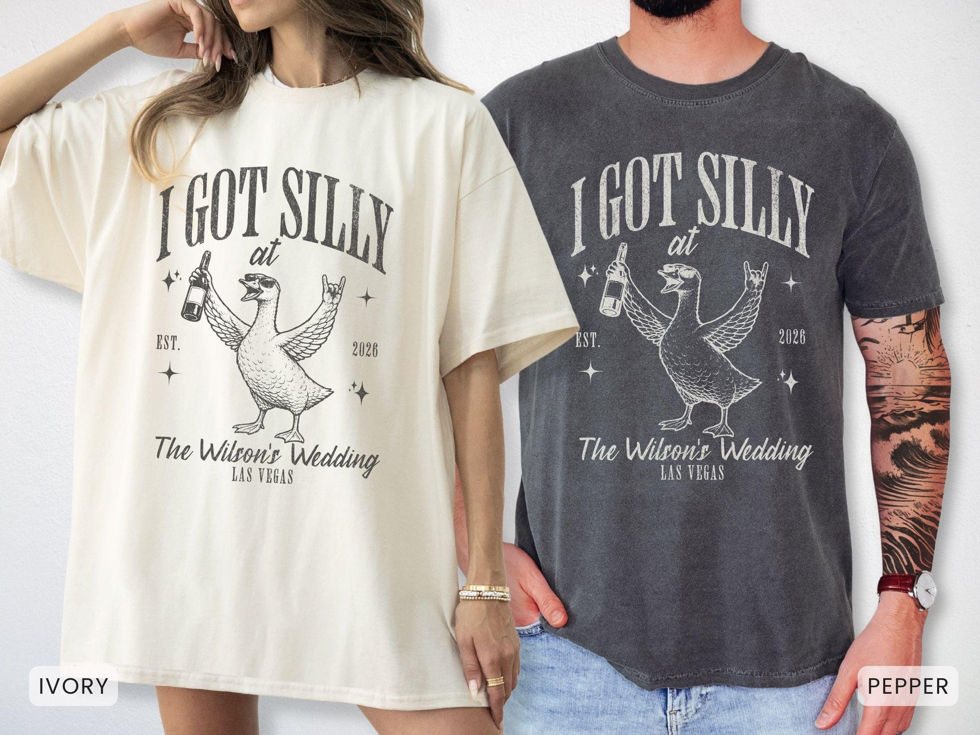 Personalized Silly Goose wedding shirt mockup 2