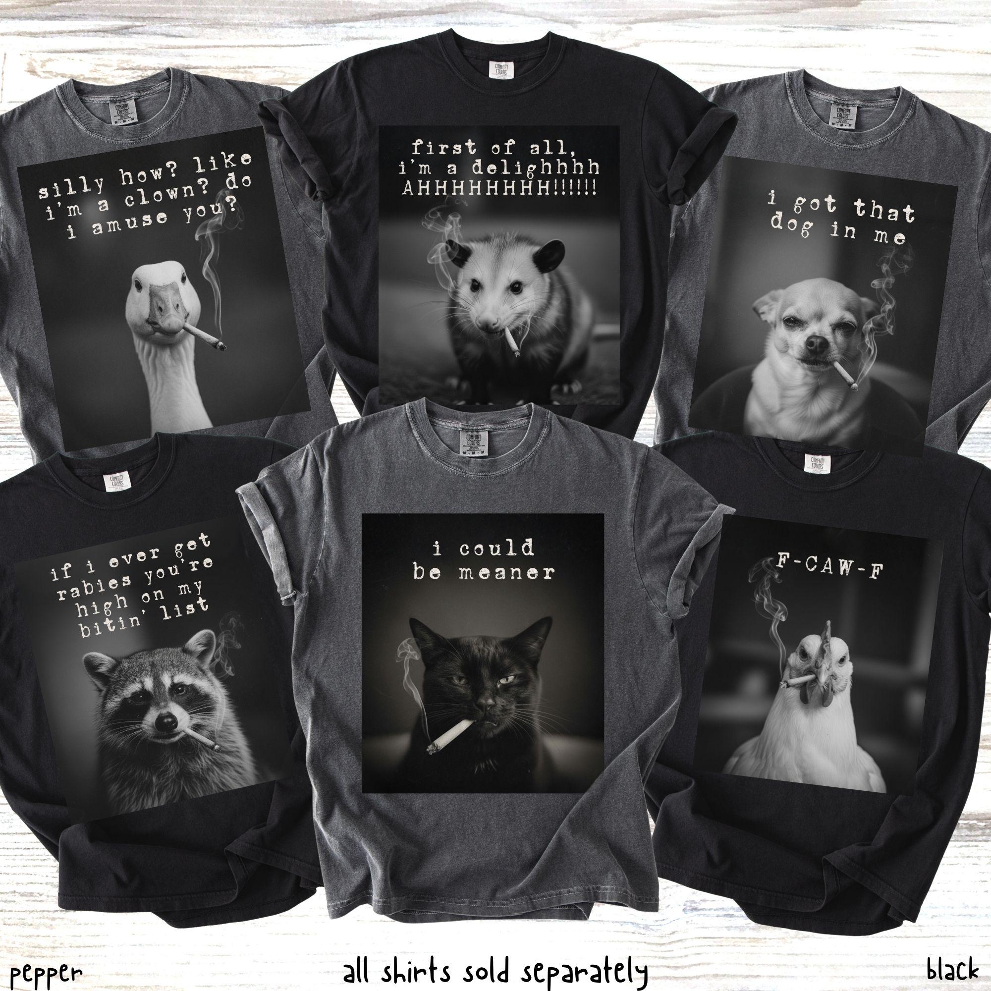 Custom Funny Sarcastic Bachelorette Party Comfort Colors Shirts, Matching Group Smoking Cat Animal Meme Girls Trip, Game Night Tee