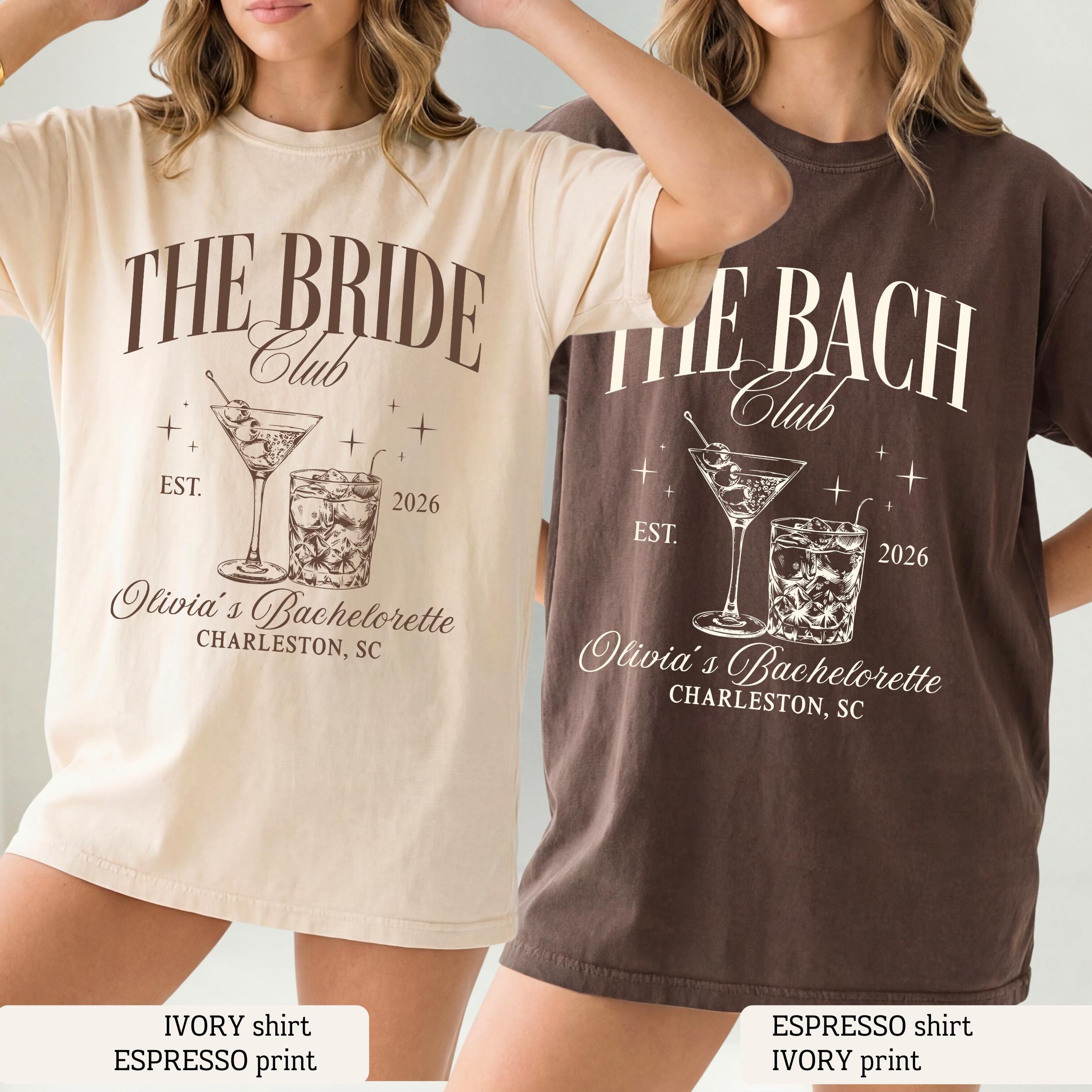 The Bride Club Bach Club Bachelorette Shirt, Custom Bachelorette Party Tee, Bridal Crew Shirts, Luxury Bachelorette Weekend Gift