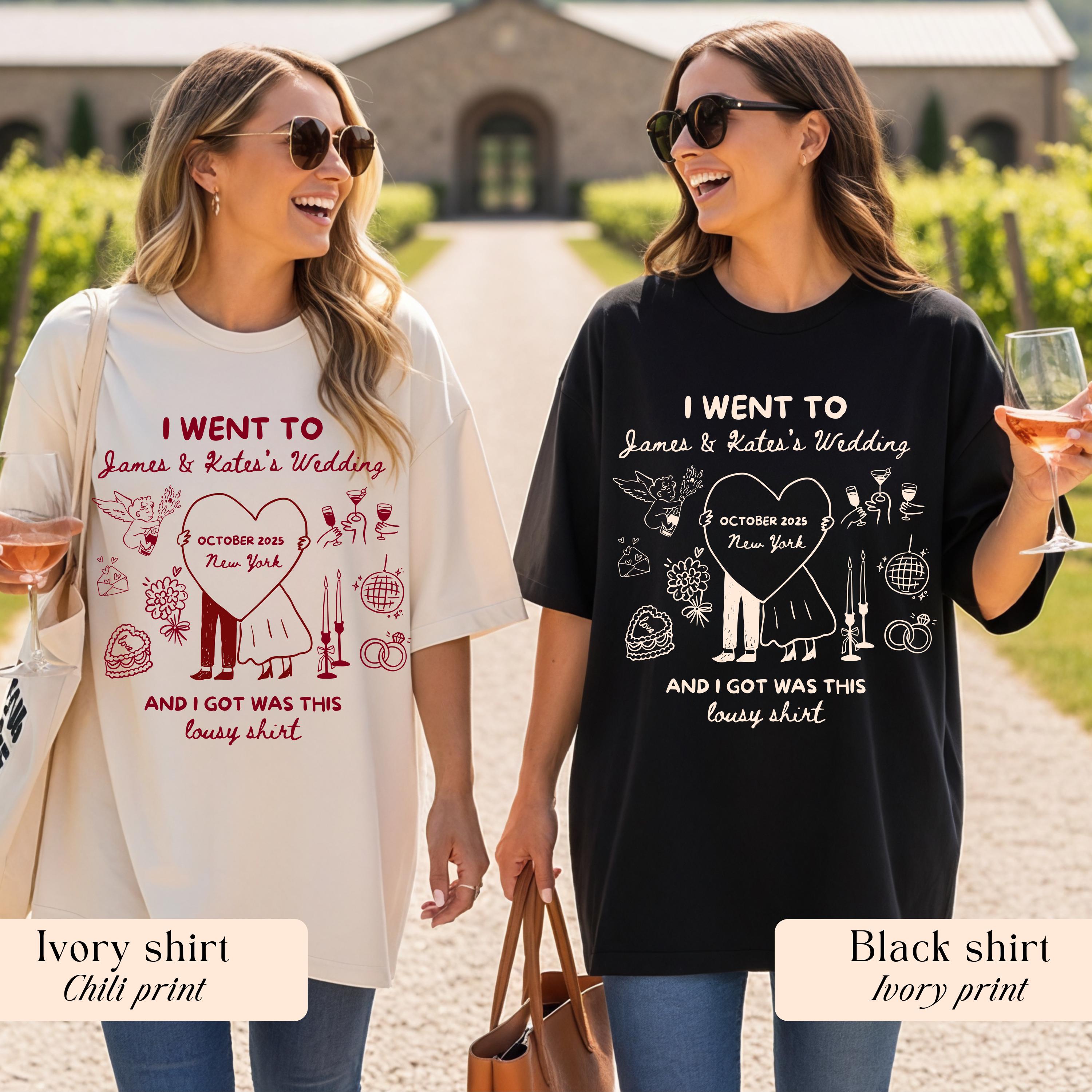 Personalized wedding guest shirt mockup 3