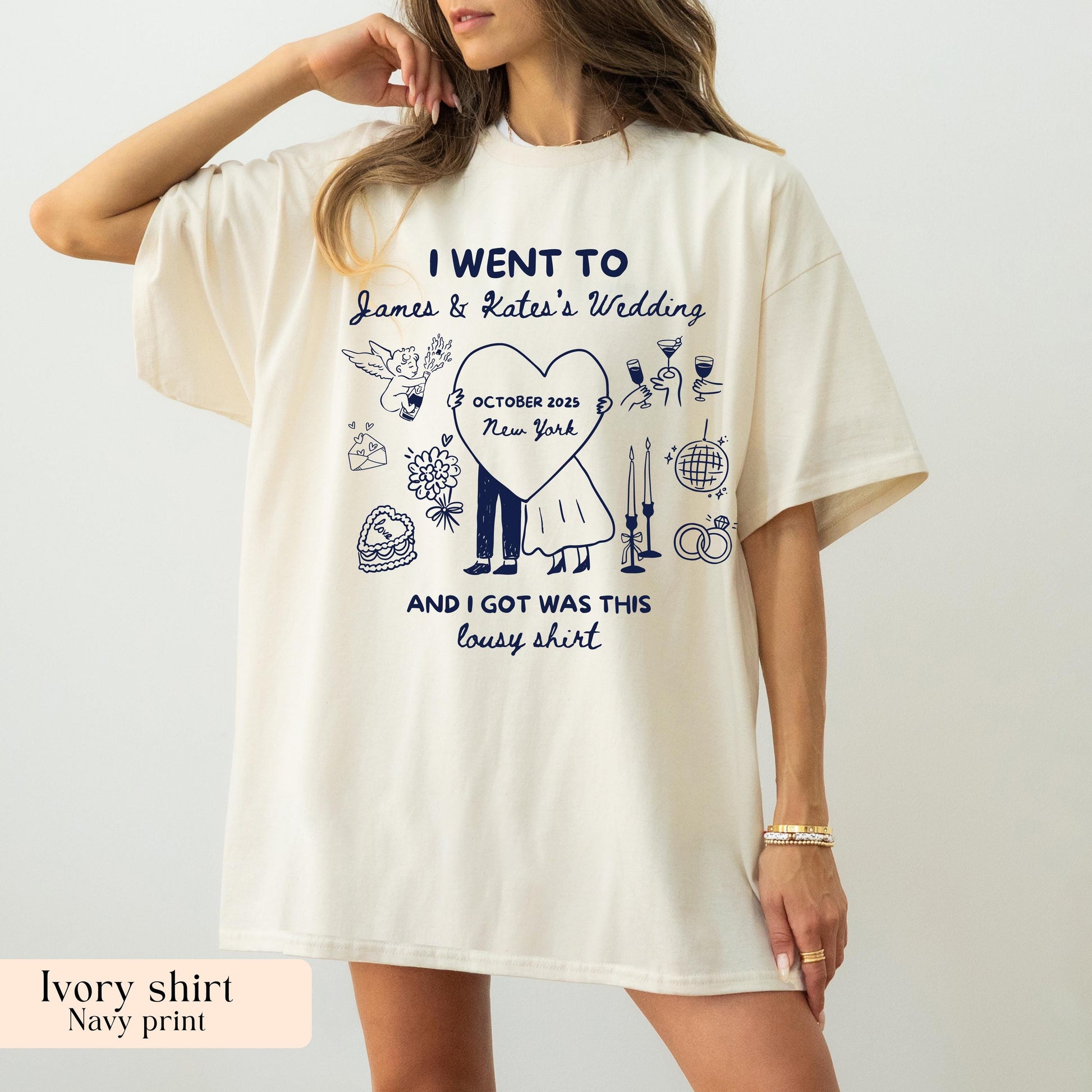 Personalized wedding guest shirt mockup 4