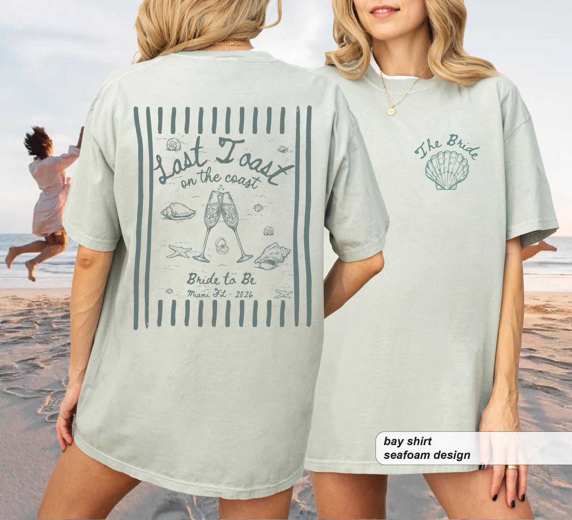 Personalized Last Toast On The Coast Bachelorette Shirt, Custom Bride Comfort Colors Tee image 4