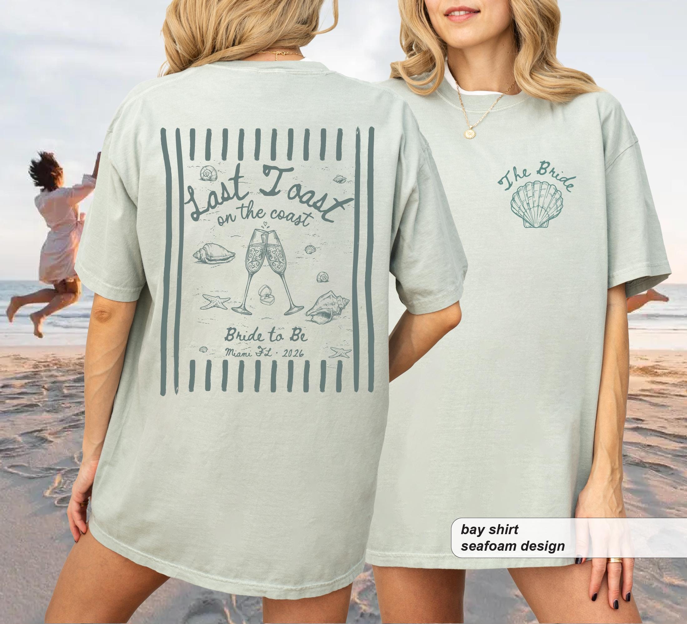 Personalized Last Toast On The Coast Bachelorette Shirt, Custom Bride Comfort Colors Tee image 4