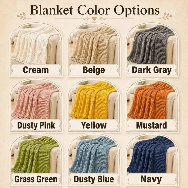 Personalized Wedding Knit Blanket, Custom Embroidered Throw Blanket with Names and Date, Anniversary Gift for Couple, Cozy Fringe Blanket