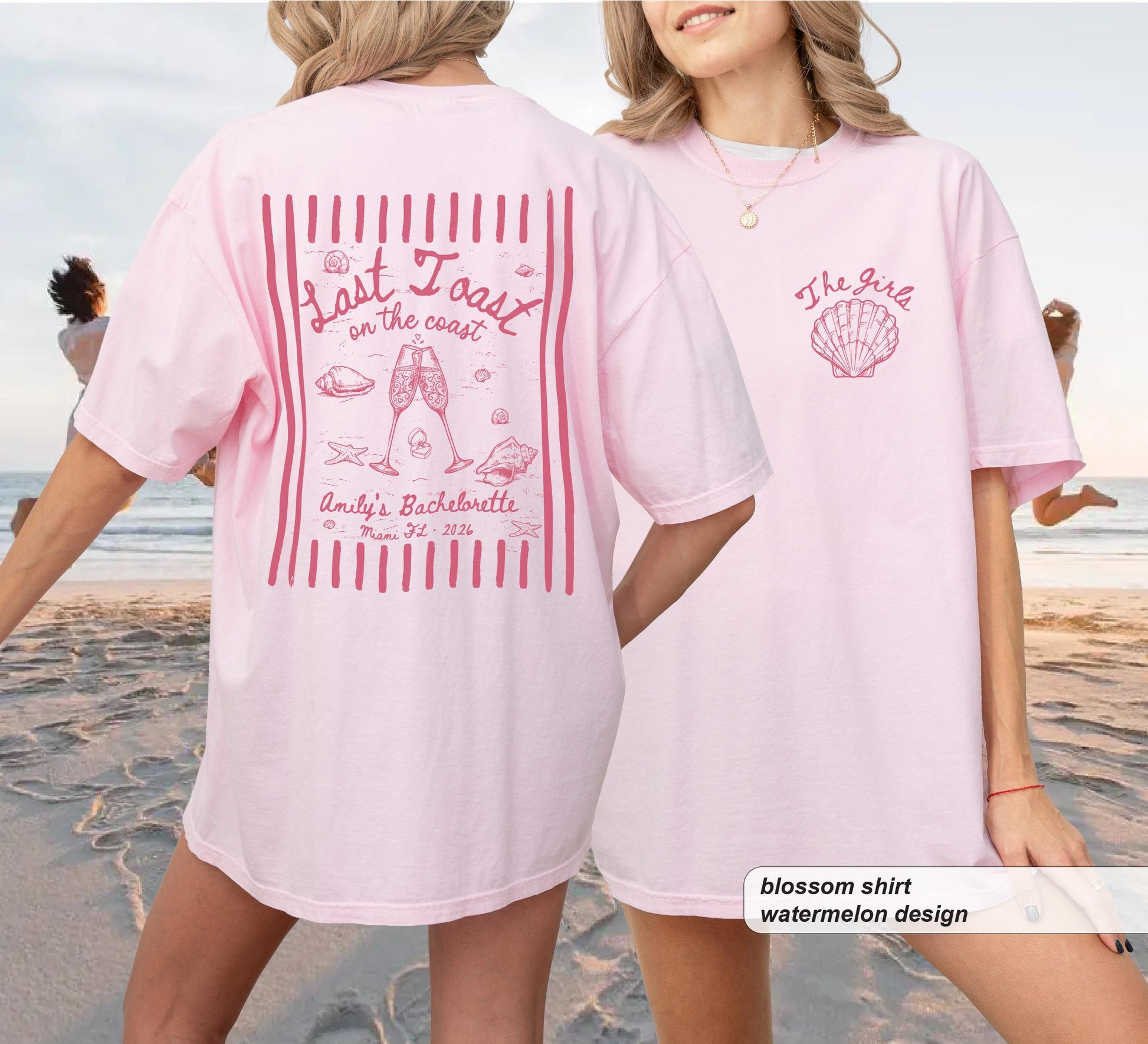 Personalized Last Toast On The Coast Bachelorette Shirt, Custom Bride Comfort Colors Tee image 5