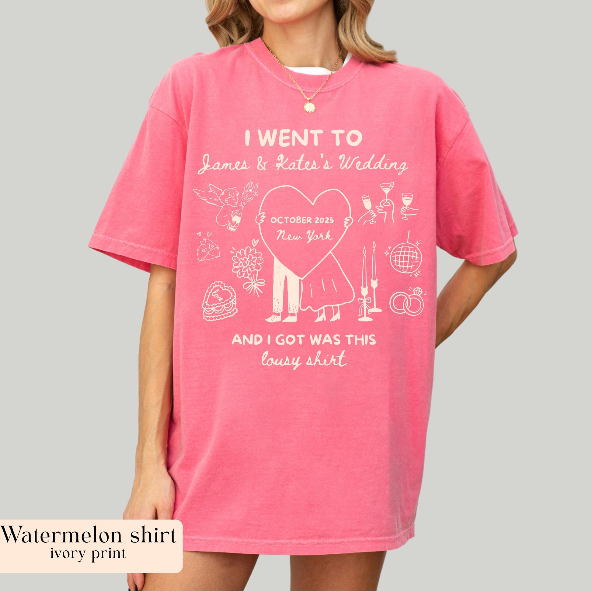 Personalized wedding guest shirt mockup 5