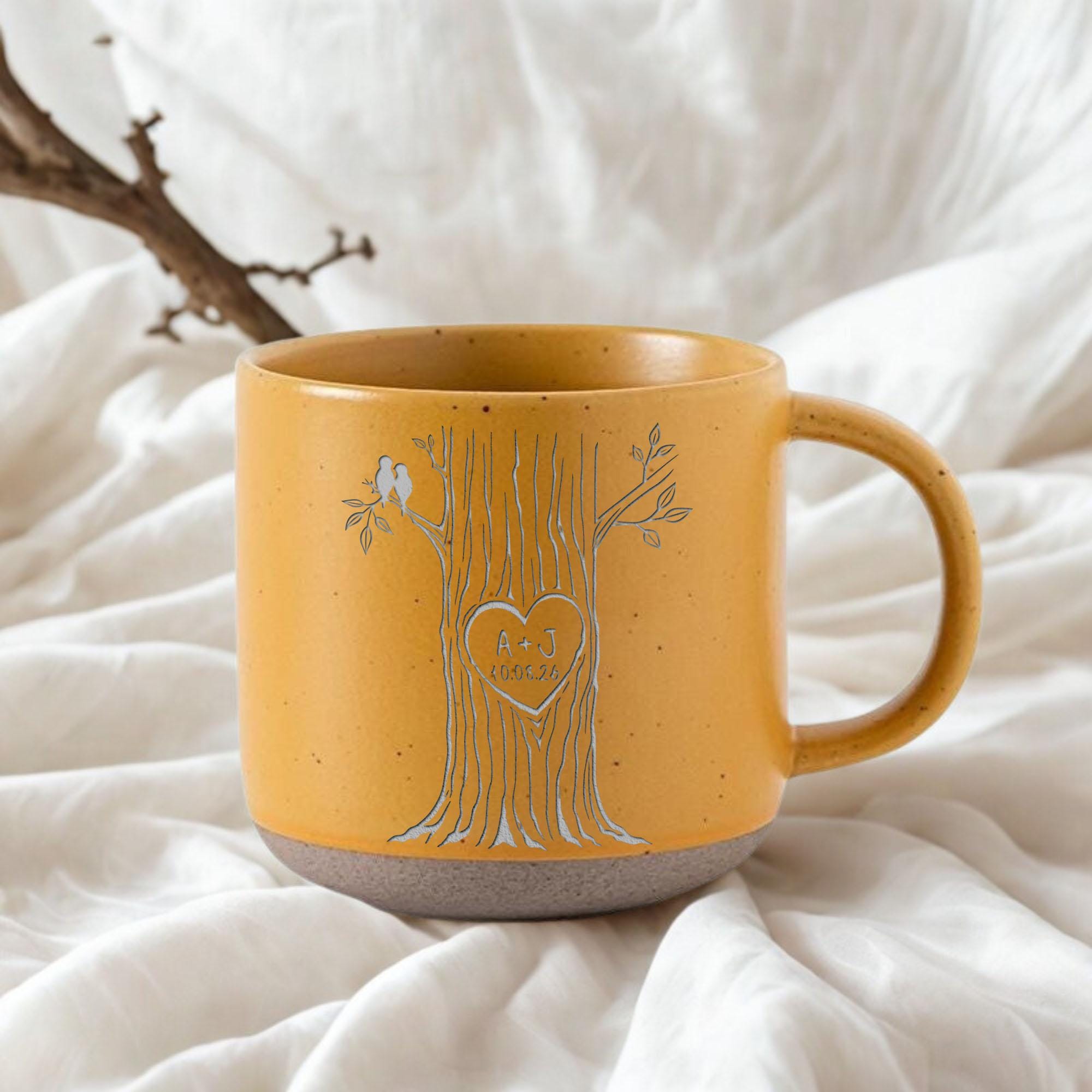 Personalized Couple Tree Mug, Custom Initials and Date Ceramic Coffee Cup image 6