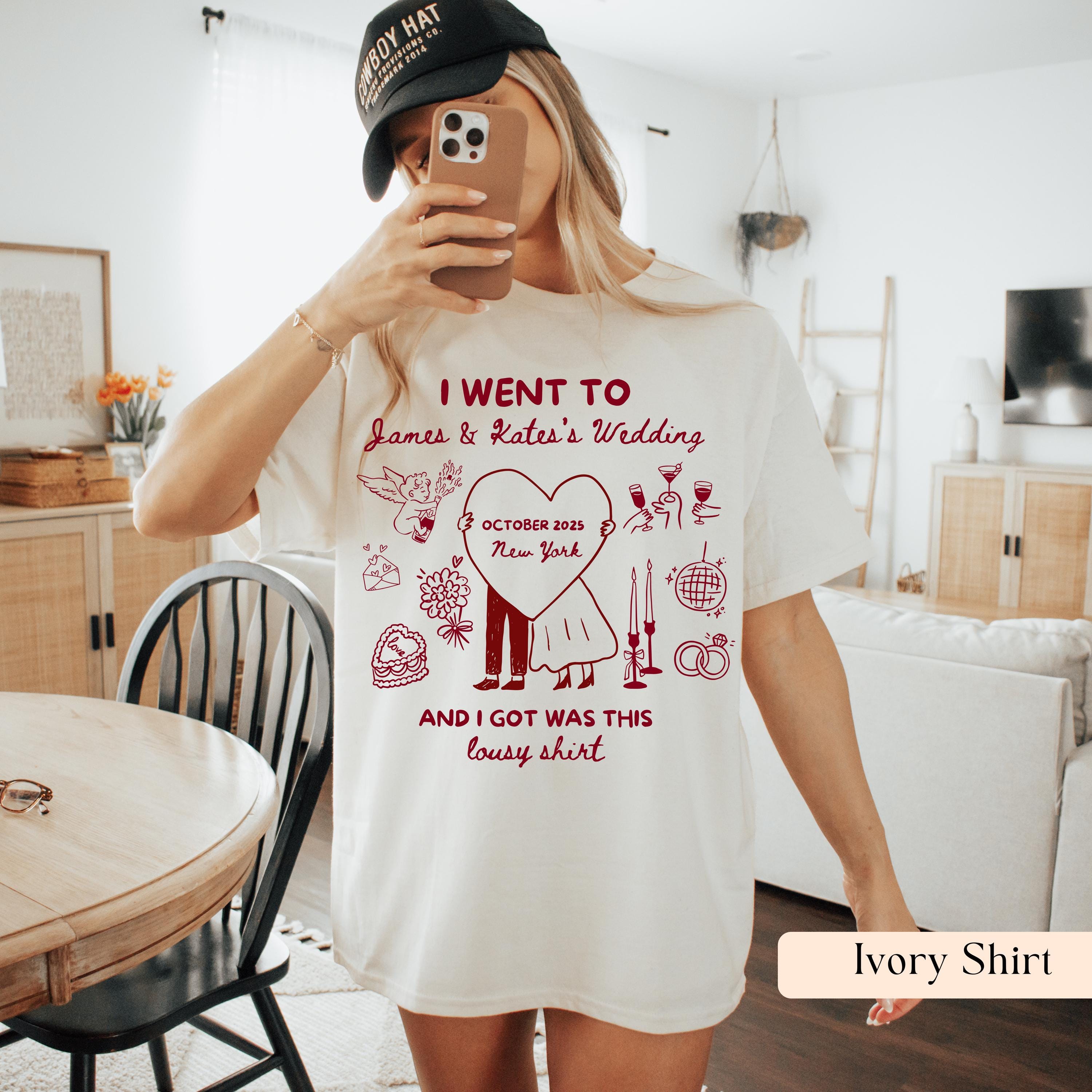 Personalized wedding guest shirt mockup 7