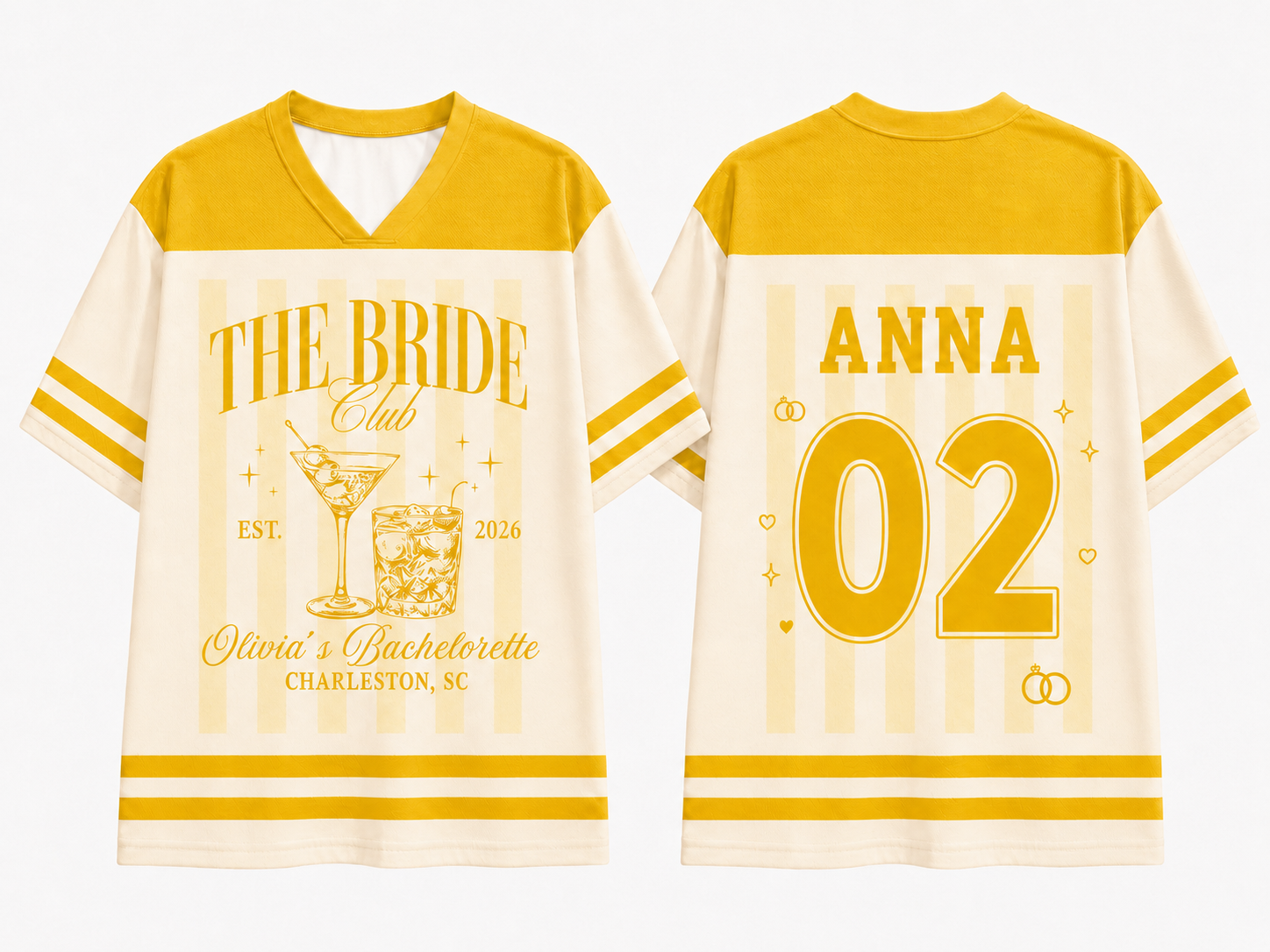 Personalized The Bride Club Jersey Shirt With Name, Number - Gift for Bride, Bridesmaid, Bachelorette Trip, Bridal Shower Gift