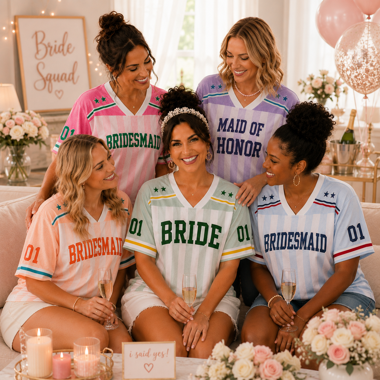 Personalized  Wedding  Football Jersey Shirt With Name, Number - Gift for Bride, Bridesmaid, Bachelorette Trip, Bridal Shower Gift