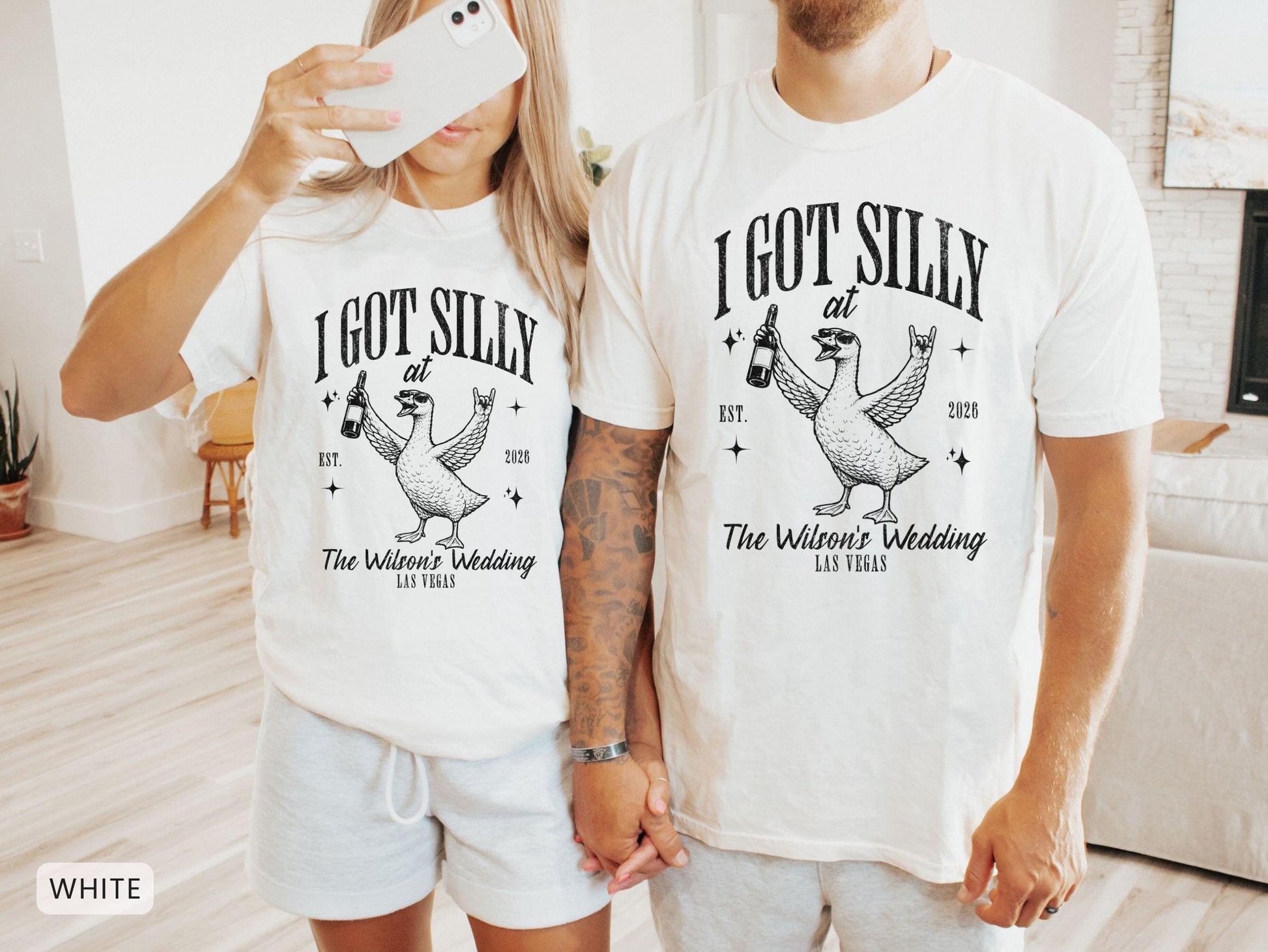Personalized Silly Goose wedding shirt mockup 5