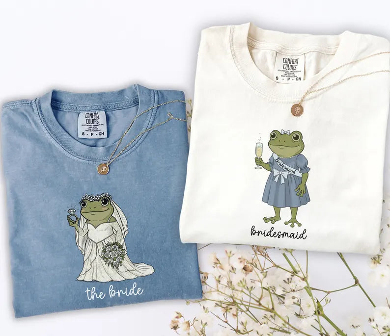 Funny Frog Bride and Bridesmaid Comfort Colors Shirts, Bridal Party Tees, Bridesmaid Proposal Gift