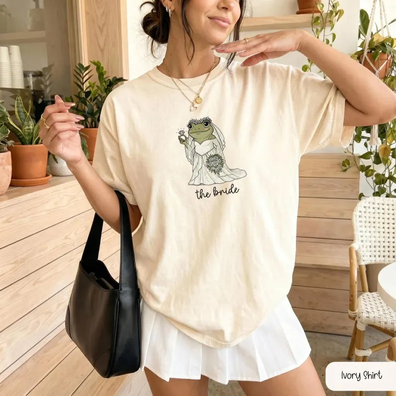 Funny Frog Bride and Bridesmaid Comfort Colors Shirts, Bridal Party Tees, Bridesmaid Proposal Gift