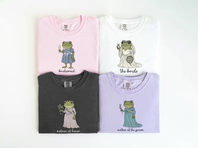 Funny Frog Bride and Bridesmaid Comfort Colors Shirts, Bridal Party Tees, Bridesmaid Proposal Gift