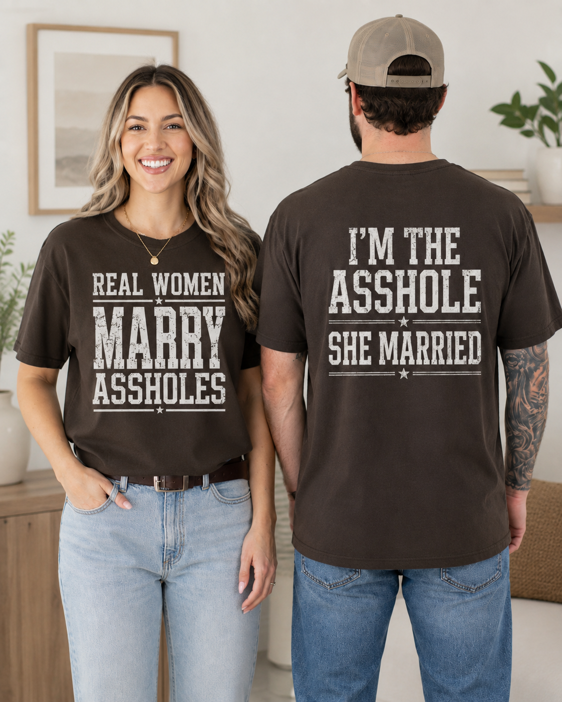 Custom Quote Couple Shirts, Personalized Husband Wife T-Shirts, Matching Married Couple Tees, Sarcastic His and Hers Shirt Set
