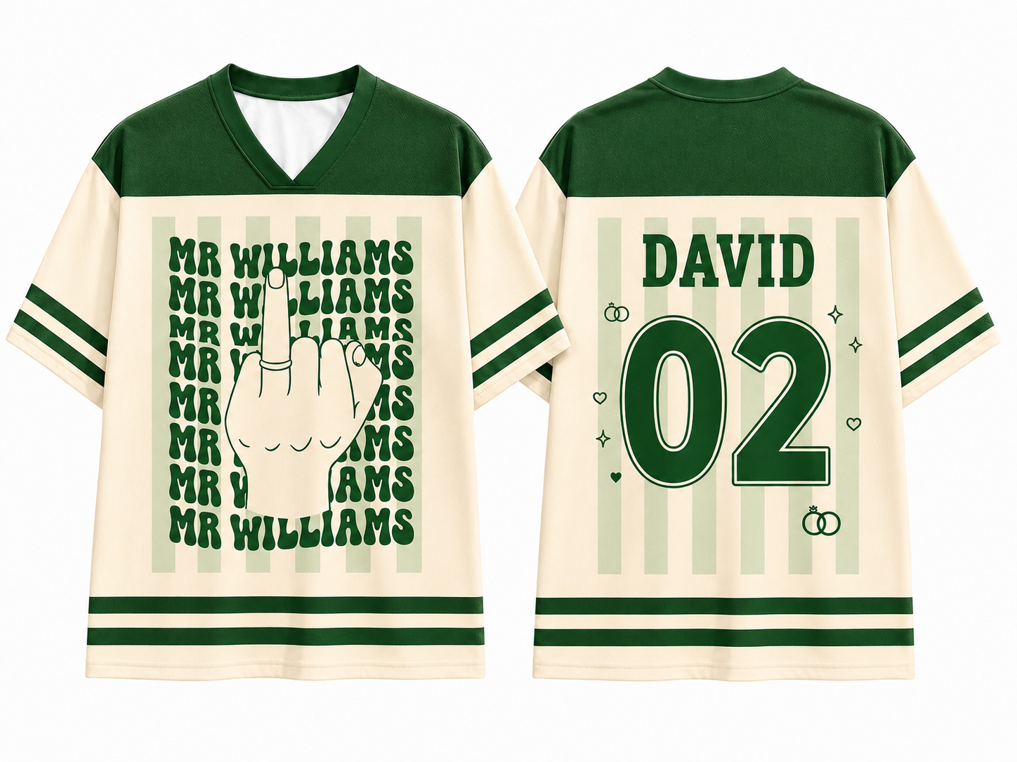 Personalized  Mr & Mrs Jersey Shirt With Name, Number - Gift for Couple, Newly Engaged, Bachelorette Trip, Bridal Shower Gift