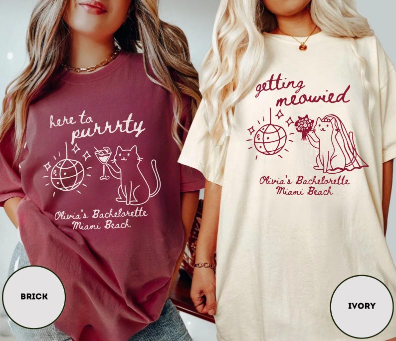 Getting Meowied Bachelorette Shirt Cat Bachelorette Shirt Cat Themed Bach Party Shirts Cat Lovers Wedding Shirts Cat Bridal Party Tees