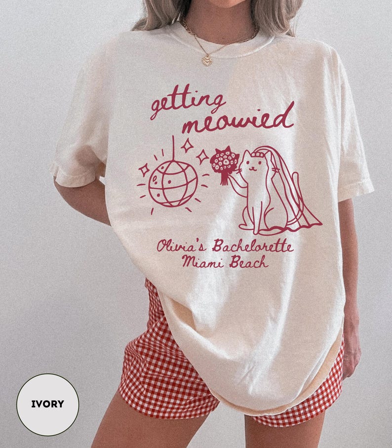 Getting Meowied Bachelorette Shirt Cat Bachelorette Shirt Cat Themed Bach Party Shirts Cat Lovers Wedding Shirts Cat Bridal Party Tees