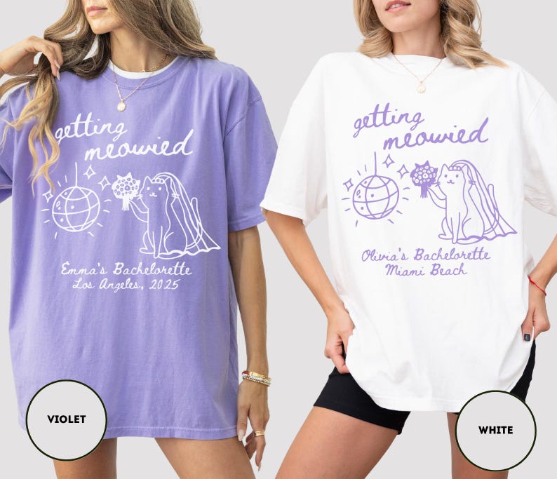 Getting Meowied Bachelorette Shirt Cat Bachelorette Shirt Cat Themed Bach Party Shirts Cat Lovers Wedding Shirts Cat Bridal Party Tees