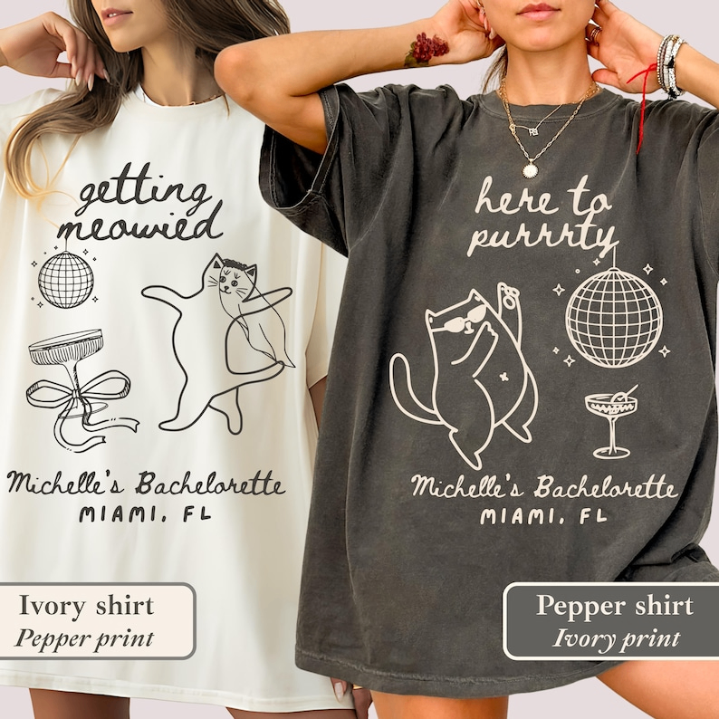 Getting Meowied Bachelorette Shirt: Funny Cat Lovers Bride Party Tee