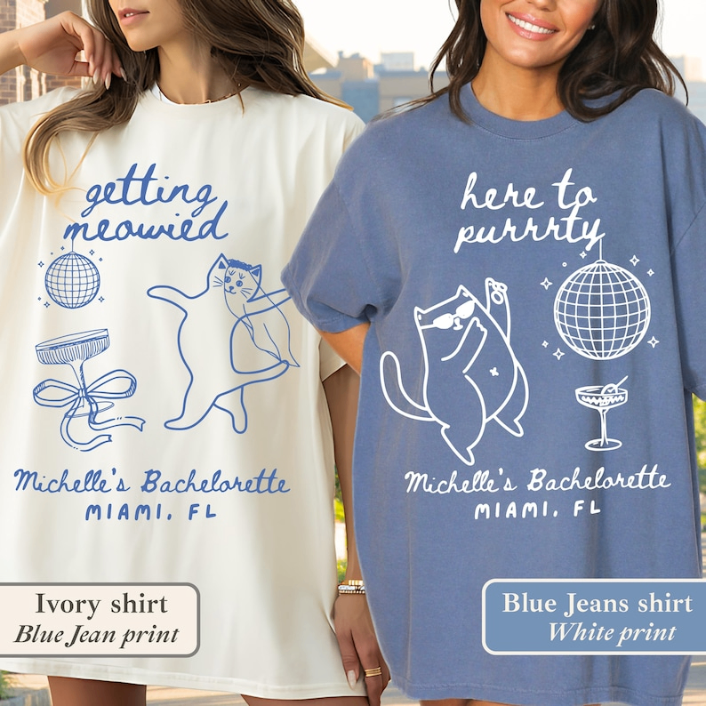 Getting Meowied Bachelorette Shirt: Funny Cat Lovers Bride Party Tee