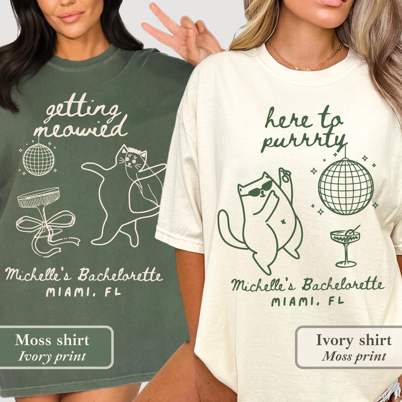 Getting Meowied Bachelorette Shirt: Funny Cat Lovers Bride Party Tee