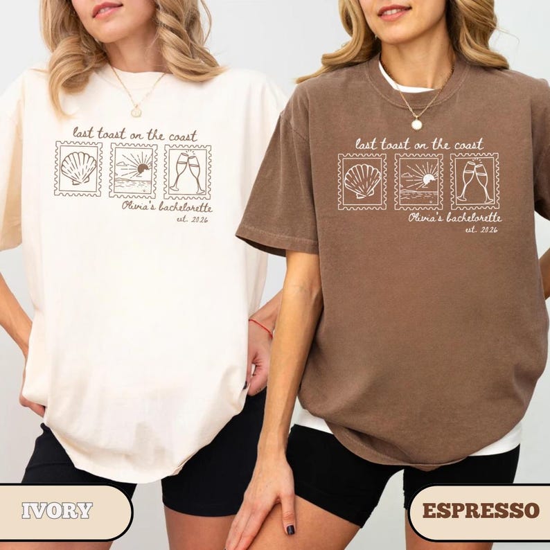 Last Toast on the Coast bachelorette shirt, Custom Beach Bachelorette Party Shirt, Last Splash Tee, Personalized Seashell Tshirt