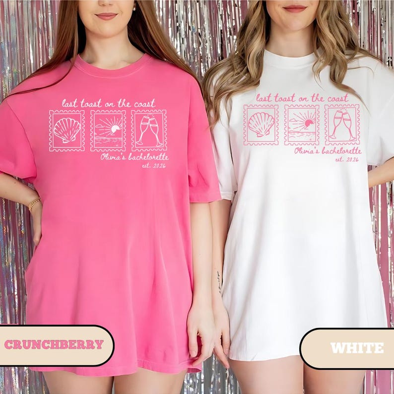 Last Toast on the Coast bachelorette shirt, Custom Beach Bachelorette Party Shirt, Last Splash Tee, Personalized Seashell Tshirt