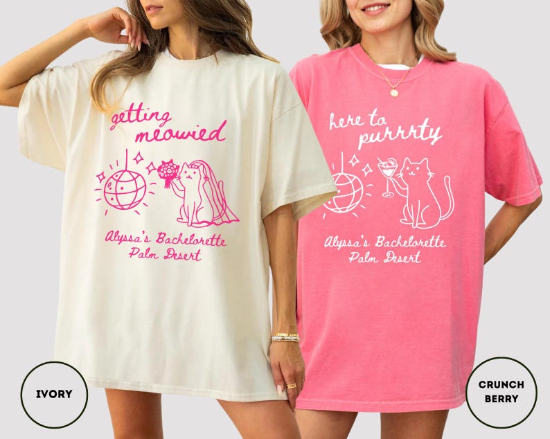 Getting Meowied Bachelorette Shirt Cat Bachelorette Shirt Cat Themed Bach Party Shirts Cat Lovers Wedding Shirts Cat Bridal Party Tees