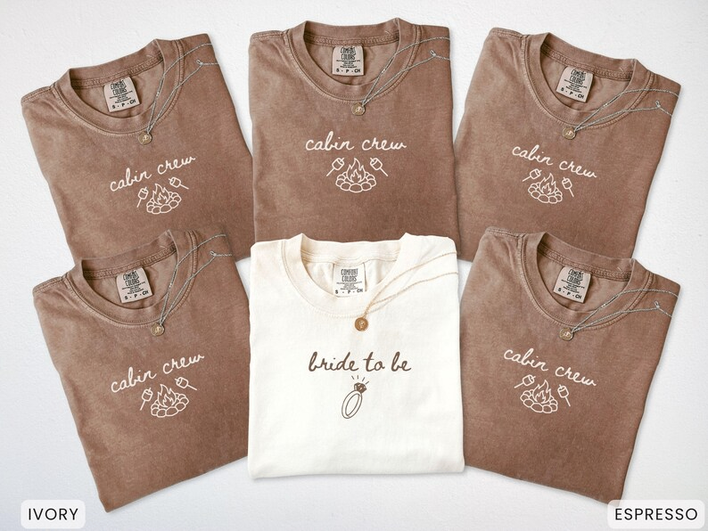 Personalized Camp Bachelorette Party Shirt, Cabin Crew Mountain Bride Tees, Hiking Bach Tees, Matching Lake Bachelorette Hen Do Shirts