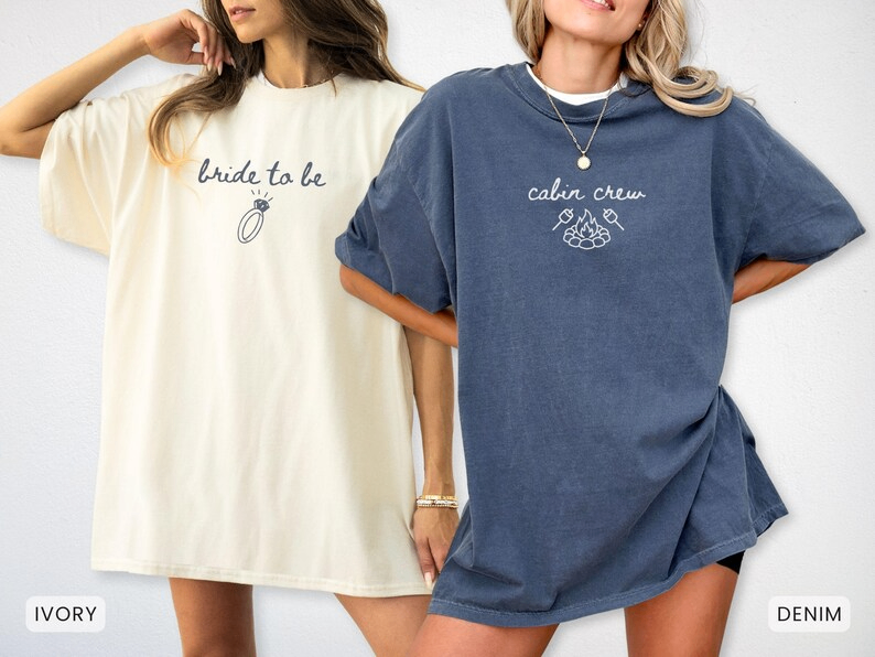 Personalized Camp Bachelorette Party Shirt, Cabin Crew Mountain Bride Tees, Hiking Bach Tees, Matching Lake Bachelorette Hen Do Shirts