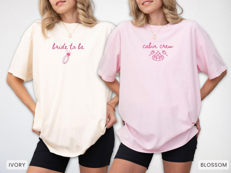 Personalized Camp Bachelorette Party Shirt, Cabin Crew Mountain Bride Tees, Hiking Bach Tees, Matching Lake Bachelorette Hen Do Shirts