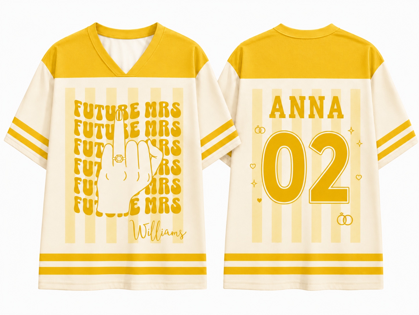 Personalized  Mr & Mrs Jersey Shirt With Name, Number - Gift for Couple, Newly Engaged, Bachelorette Trip, Bridal Shower Gift